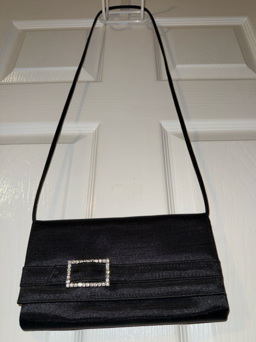 Evening Crossbody Bag with Rhinestone Buckle